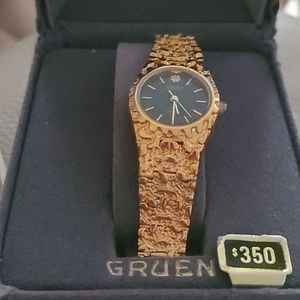 Gruen gold nugget watch